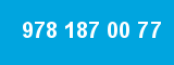 978 187 00 77 978 187 00 77